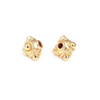 Cuentas de ojo de libélula de latón de Color dorado de 18K con patrón, cuentas espaciadoras de barril de bola redonda, fabricación de joyería, accesorios de pulseras Diy - details 54