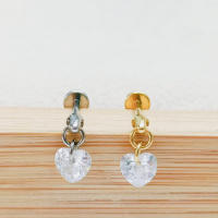 Pendientes de titanio G23 para cartílago, aretes con forma de estrella, corazón, CZ, 16G, circonita roscada interna, joyería para Piercing de Tragus de oreja, 1 unidad - details 5