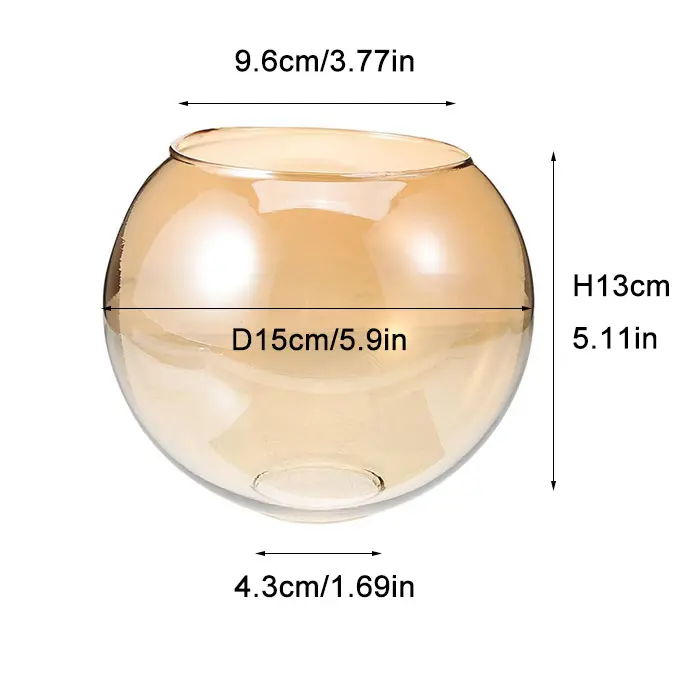 Reemplazo de pantalla de lámpara de globo de vidrio E27, cubierta de pantalla de lámpara de vidrio ámbar transparente E26, apertura de 43mm y 46mm para decoración de accesorios de iluminación - 1
