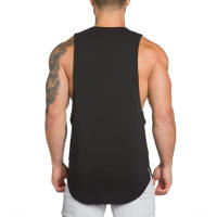 New Men Slim Fit Tank Tops Gym Fitness Bodybuilding Vests Summer Casual Fashion Solid Print Sleeveless Cotton Lengthen T-shirt - details 3