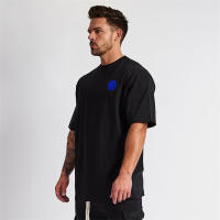 Gym New Oversized Classic Casual Trend T-shirt Mens Short Sleeve Fitness Training Summer Breathable Loose Bodybuilding Tops Tees - details 3