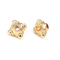 Cuentas de ojo de libélula de latón de Color dorado de 18K con patrón, cuentas espaciadoras de barril de bola redonda, fabricación de joyería, accesorios de pulseras Diy - details 55