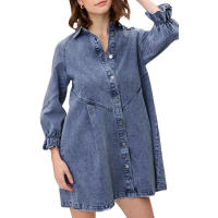 Vestido de mezclilla para mujer Vestido con mangas farol - details 2