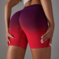 Nessaj-pantalones cortos de yoga sin costuras, shorts deportivos ajustados de cintura alta, elásticos, levantamiento de glúteos, para gimnasio, correr y entrenamiento - details 14