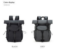 1 nueva mochila con boca enrollable, mochila de expansión de gran capacidad, mochila para estudiantes, bolsa de viaje corta con cubierta enrollable, bolsa para ordenador portátil - details 18