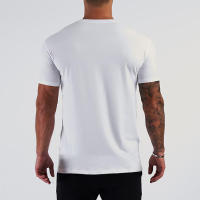 Summer Men's V-Neck Cotton Slim Fitting Short Sleeve Fitness Soft and Breathable T-shirt Solid Colors Available - details 11
