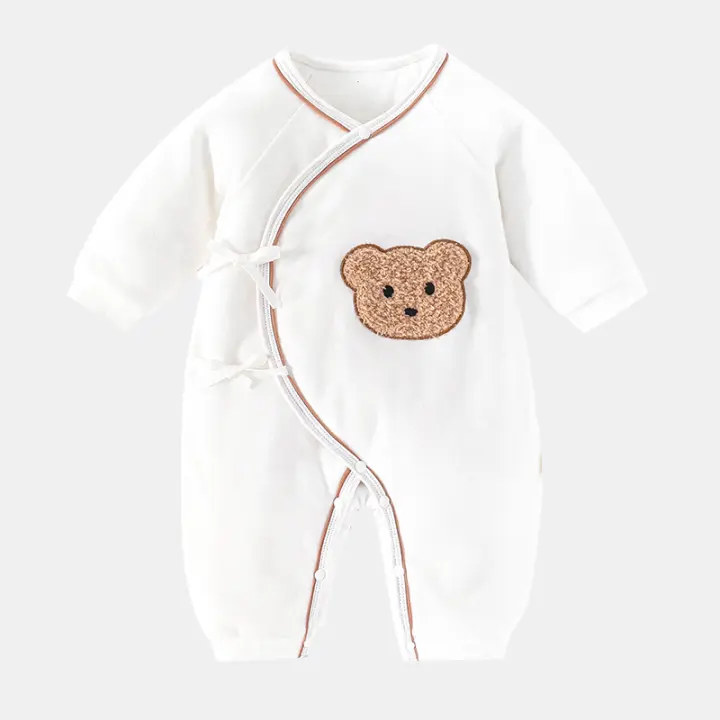 Ropa de mariposa recién nacida enroscada en otoño e invierno 0 - junio bebé pijama térmico con ropa de bebé de algodón - 1