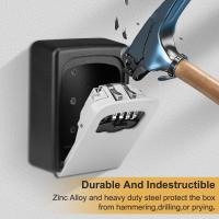Caja de Almacenamiento de Contraseña Anchtek Resistente al Agua Montaje en Pared para Exteriores Caja de Llave Metálica de 4 Códigos Moderna de Aluminio con Sistema de Alarma - details 1