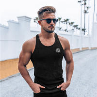 Summer Casual Fashion Knitted Tank Tops Men Breathable Quick Dry Sleeveless T-Shirt Stripes Slim Fit Vest Gym Fitness Clothing - details 5