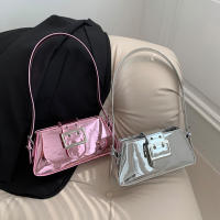 Bolso de mano de diseño de lujo para mujer, bolsa de hombro de marca con axila láser, plata, elegante, Asa superior, bolso de compras - details 10