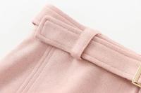 Elegant Women With Belt Faux Suede Mini Skirt Female Office Wear High Waist A-line Skirts faldas mujer - details 4