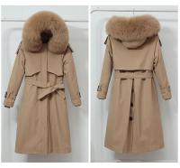 Chaqueta de invierno con capucha para mujer, Parka larga y gruesa con relleno de piel sintética, chaqueta desmontable de talla grande - details 24
