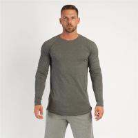 Gym T-Shirt Men Spring Cotton T-Shirt Fitness Men Solid Sports Tshirt O-neck Long Sleeve Tops Men Slim Fit Tee Shirts - details 5