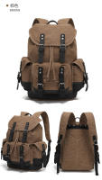 Mochila de Lona Empañada  para Hombres Bolso de Hombro Casual de Gran Capacidad Mochila de Viaje Mochila de Escalada de Cuero de Lona - details 10