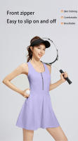 1 vestido deportivo para mujer, vestido antideslizante para exteriores, vestido de tenis con cremallera, vestido de bádminton para correr y fitness - details 2