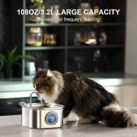Fuente de agua automática para mascotas, dispensador de agua de acero inoxidable para perros, con ventana de nivel, 3,2 L - details 4