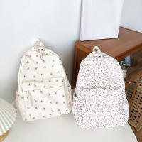 Mochilas de estilo Preppy para mujer, bandoleras impermeables de nailon para estudiantes, a la moda, con estampado Floral - details 15