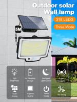 Luz Solar para exteriores con Sensor de movimiento, 318LED, impermeable IP65, luz de seguridad para jardín, garaje y patio - details 1