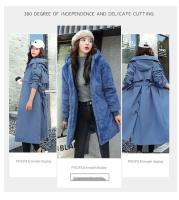 Chaqueta de invierno con capucha para mujer, Parka larga y gruesa con relleno de piel sintética, chaqueta desmontable de talla grande - details 5