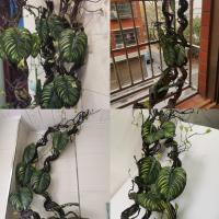 Planta Artificial de 1,75 M, hojas postizas de ratán artesanales, se doblan y cuelgan libremente en la pared para decorar el ratán simulado - details 3