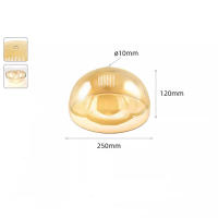Reemplazo de pantalla de lámpara de vidrio con orificio de apertura moderno, Ámbar gris, cubierta de lámpara de agujero pequeño de 1cm para lámpara de mesa, escritorio o luces de piso, 10mm - details 3
