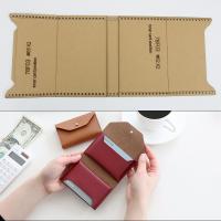 Plantilla de papel de cuero para billetera plegable, plantillas de patrones DIY, herramienta de artesanía de cuero hecha a mano, práctica - details 2