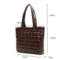 Bolso de hombro de algodón para mujer, bolsa de diseñador de lujo, gran capacidad, Asa superior, acolchado - details 19
