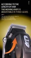 Kemei-cortadora de pelo profesional para peluquero, juego de recortadora de pelo inalámbrica sin espacios, recortadora de barba, acabado para hombres, Máquina para cortar cabello - details 4