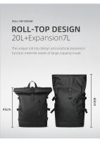 Heroic Knight-mochila enrollable impermeable para hombre y mujer, morral de viaje expandible con carga USB, bolso para portátil de gran capacidad - details 10