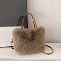 Bolso de mano de piel sintética para mujer, bolso de hombro cruzado suave, diseño de lujo, de felpa, de invierno - details 4