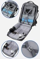 Mochila de viaje clásica para hombre, morral de negocios expandible con USB, bolsa de gran capacidad para ordenador portátil, impermeable, a la moda - details 20