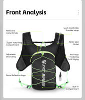WEST BIKING-Mochila deportiva de hidratación para bicicleta, bolsa de agua ligera de 7L para ciclismo, correr, escalada, senderismo, MTB y carretera - details 5
