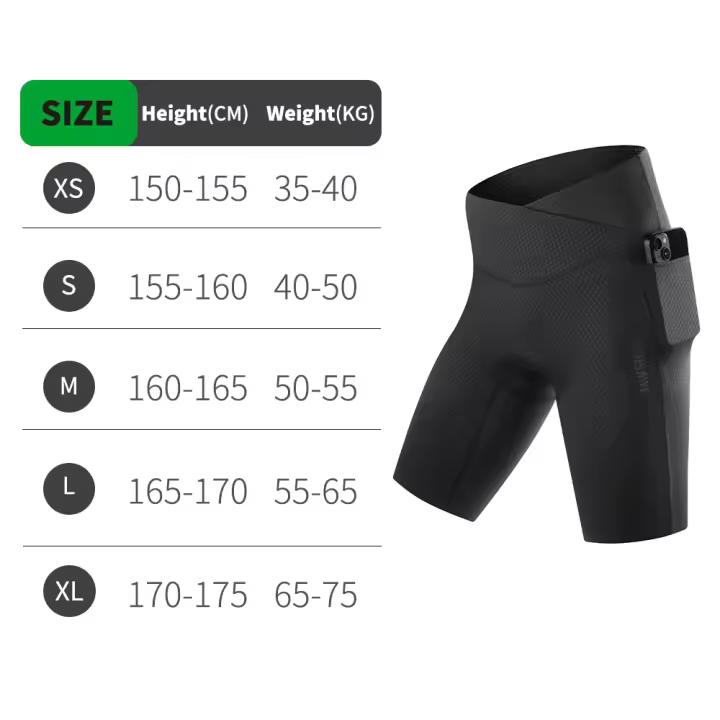 WOSAWE Shorts de Ciclismo para Mujer Cintura Alta, Poliéster, 2 Bolsillos, Acolchado 3D - 1