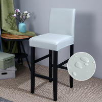 Funda impermeable para silla de Bar de PU con respaldo, fundas para sillas de comedor, muebles extraíbles, funda para asiento de silla alta, parte inferior elástica - details 9