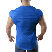 Men Muscle Vests Cotton Breathable Sleeveless Tank Tops Solid Fashion Print O-neck T-shirts Gym Bodybuilding Fitness Tank Tops - details 5