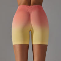 Nessaj-pantalones cortos de yoga sin costuras, shorts deportivos ajustados de cintura alta, elásticos, levantamiento de glúteos, para gimnasio, correr y entrenamiento - details 11
