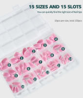 Nailpop150 Uds. Puntas de uñas postizas cuadradas cortas de almendra francesa, extensión de Gel acrílico premoldeado rosa, uñas postizas - details 4