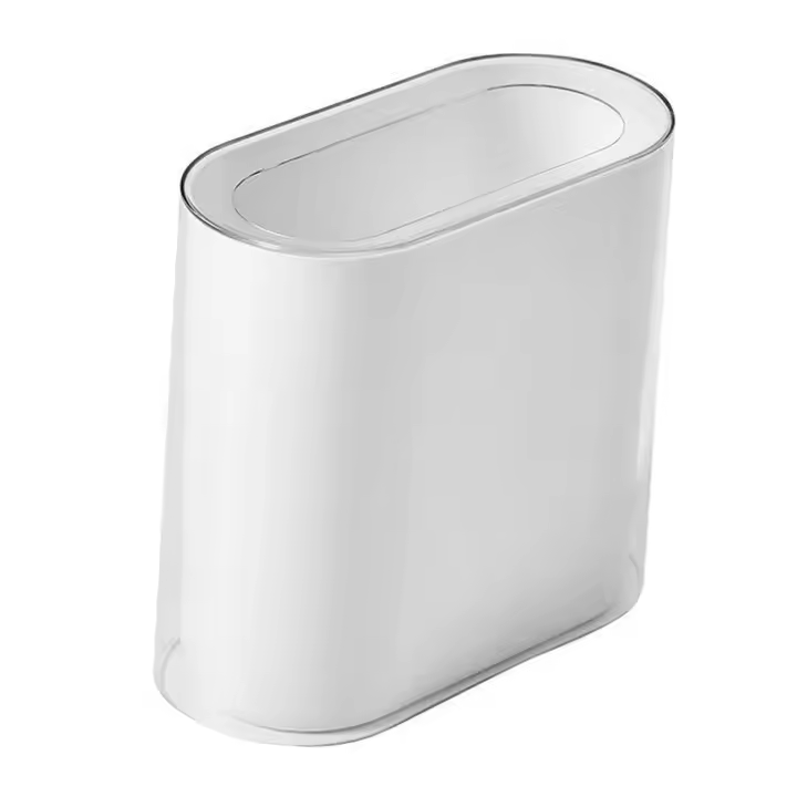 Papelera Pequeña para Oficina, Papelera Estrecha Y Abierta, para Dormitorio, Oficina, Sala de Estar , Blanco - 1