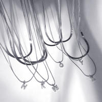 A-Z-collar colgante de acero inoxidable para mujer, cadena pequeña, letra parpadeante, estrangulamiento, cadena de hoja, capas - details 4