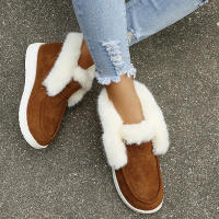 Ladies Ankle Boots Women Winter Warm Plush Fur Snow Boots Suede Leather Shoes Ladies Slip on Comfortable Female Footwear 2022 - details 10