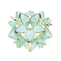 Pantalla de lámpara de vidrio con patrón Floral, pantalla de vidrio artesanal, rayas marrones, pétalos azules y rosas, para luces E26 y E27 - details 7