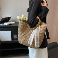 Bolso cuadrado de paja para playa, tejida a mano bandolera, rafia, ratán, compras, viaje, informal, bohemio, Verano - details 17