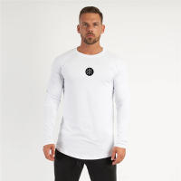 Letter Printed Men's Autumn Youth Loose Fitting Fitness Long Sleeved T-shirt with Round Neck Sports Personality Trend Top - details 10