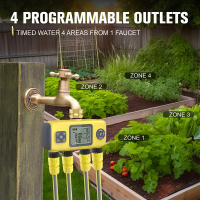 Temporizador de riego automático de 4 zonas, sistema de riego de flores de jardín, controlador de tiempo, temporizador de agua Digital programable para invernadero - details 2
