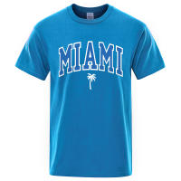 Camisetas con letras de la ciudad de la costa de Miami para hombre, ropa informal holgada de gran tamaño, camisetas de algodón con dibujos animados para hombre, camisetas callejeras - details 15