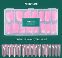 Moldes Nailpop French Nail de doble forma para extensiones de gel polivinílico, 15 tamaños con marcas de números grandes para manicura francesa, 150 unidades/caja - details 8