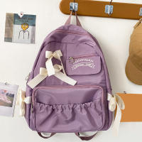 Mochila escolar con lazo para mujer y niña, morral bonito con personalidad, estilo universitario - details 28