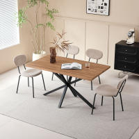 Juego de 4 sillas de comedor nórdicas con patas de hierro tapizadas simples premium apilables para sala de estar/salón de espera/bar/restaurante - details 9