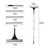 Escoba de goma 2 en 1 para limpieza de ventanas, escoba con mango ajustable de 52,7 "para baño, cocina, hogar - details 3