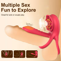 Anillo vibrador para pene Rose con 10 vibraciones, estimulador de clítoris y punto G, juguete sexual para parejas adultas, para hombres. - details 10